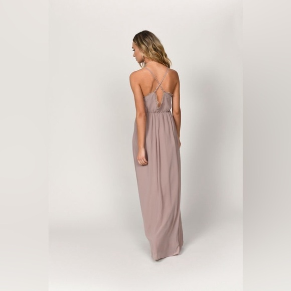 061 NWT ABEGAYLE PLUNGING MAXI DRESS IN ROSE - Picture 3 of 9